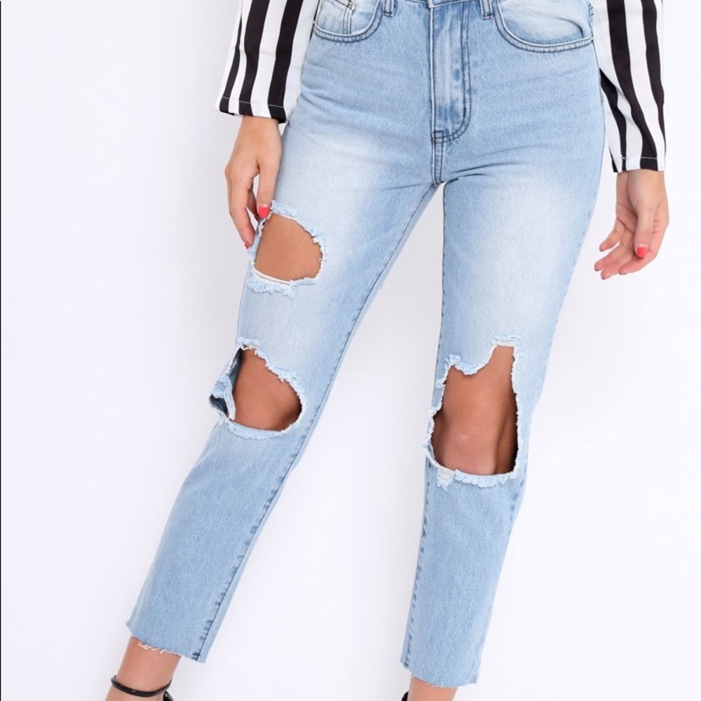 Rebellious Fashion High Waisted Jeans